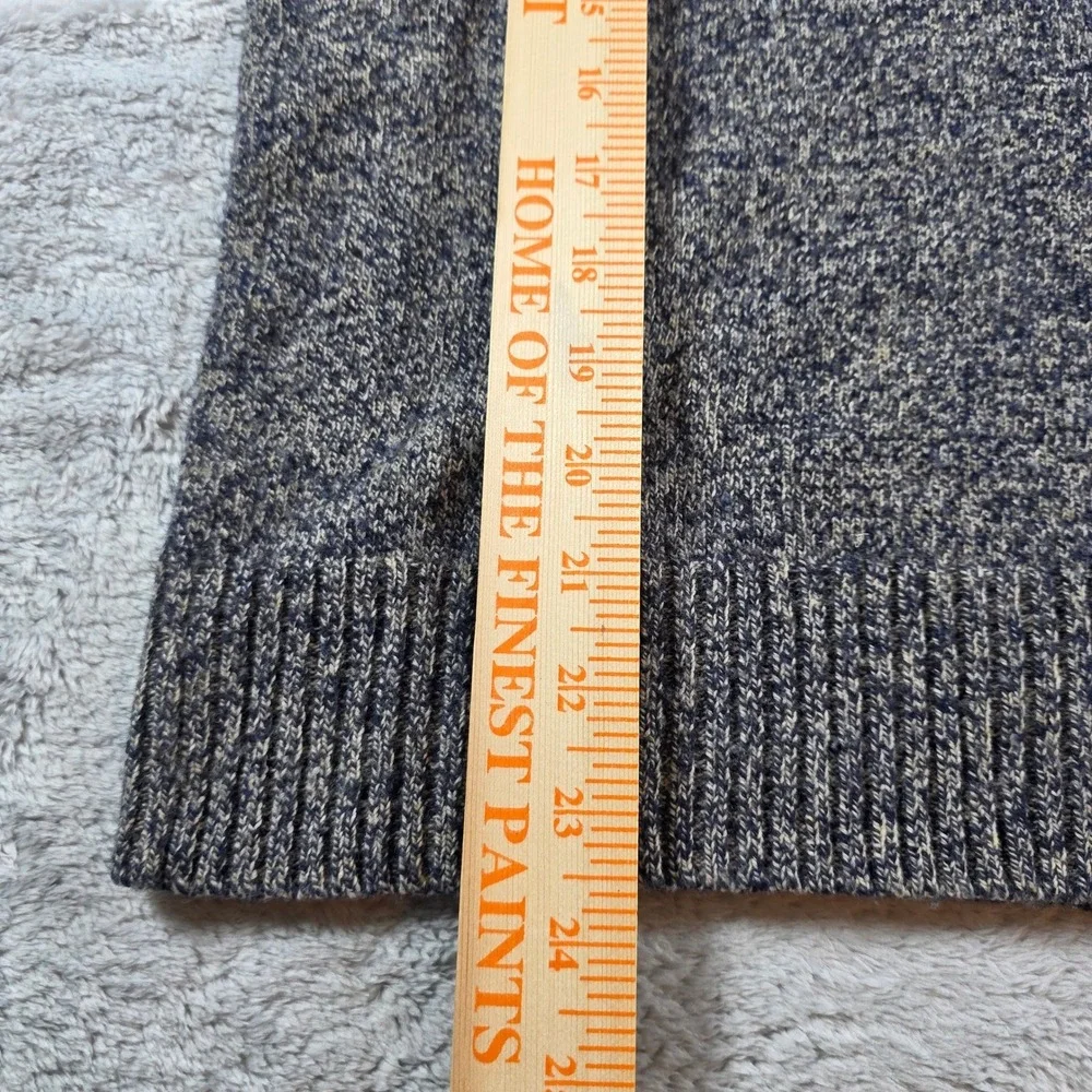 J. Crew Mens Small Blue Rugged Merino Wool‎ Blend Shawl Collar Sweater Marled